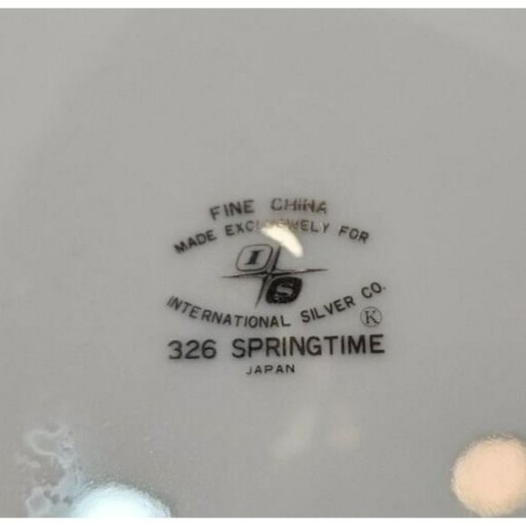 Vtg International Silver Company 326 "Springtime" Serving Bowl Silver Rim - Picture 7 of 10